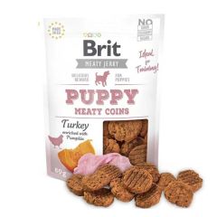 Brit Jerky Snack Puppy Meaty Coins Pavo - 80 gr