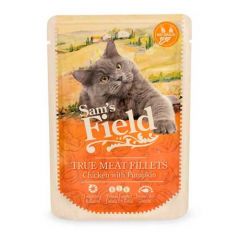 Sam´s Field Cat Kipfilets & Pompoen (Zakjes) - 24 x 85 gram
