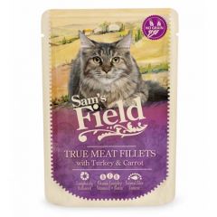 Sam´s Field Cat Kalkoenfilet & Wortel (Zakjes) - 24 x 85 gram