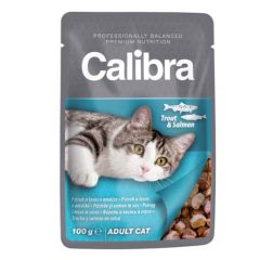 Calibra Cat Adult Forel & zalm in saus (zakjes) 24x100 g