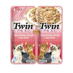 Churu Cat Twin Tonijn & Kip in Tonijnbouillon - 12 x 80 gr (Levertijd 3 - 5 dagen)