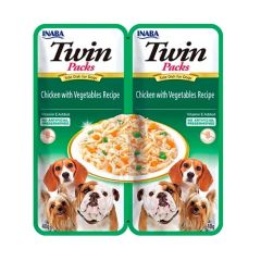 Churu Dog Twin Kip & Groenten in Kippenbouillon - 12 x 80 gr (Levertijd 3 - 5 dagen)