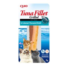 Churu Cat Tonijnfilet in Inktvisbouillon - 12 x 15 gr (Levertijd: 3 - 5 dagen)