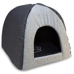 Zwart met grijze iglo met voetafdruk (45x45x40 cm) Arquivet