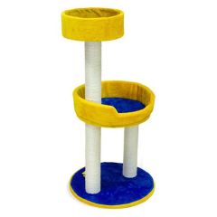 Blauw / Oranje krabpaal 103cm. Arquivet