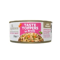 Applaws Dog Taste Toppers in Bouillon Kip, Zalm en Groenten in Bouillon (Blik) 156 g x 12