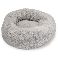 Lichtgrijs zacht rond bed