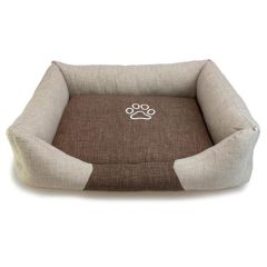Arquivet Bruin/Beige Bed met voetafdruk