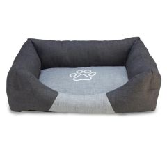 Arquivet Bed Zwart/Grijs met voetafdruk