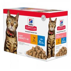Hill´s Feline Adult Light Kip & Blauwbaars (Zakjes)
