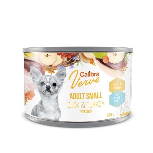 Calibra Dog GF Verve Adult Small Eend & Kalkoen (blik) 6 x 200 gram