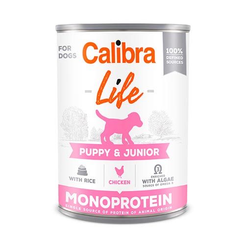 Calibra Dog Life Puppy Kip & Rijst (blik) 6 x 400 gram