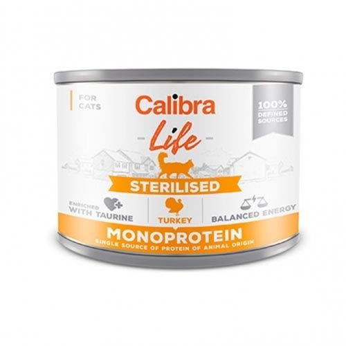 Calibra Cat Life Gesteriliseerde Kalkoen (blik) 6 x 200 g