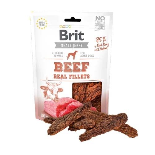 Brit Jerky Snack Filetes De Ternera - 80 gr