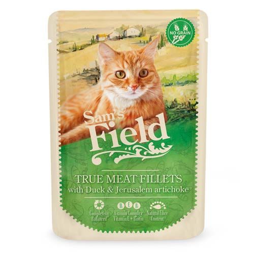 Sam´s Field Cat Eend Filets & Aardpeer (Zakjes) - 24 x 85 gram