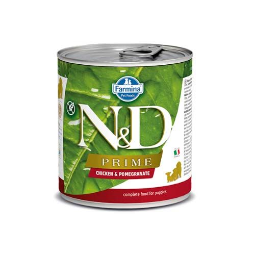 Farmina N&D Prime Puppy Kip & Granaatappel (blik) 285 g x 6