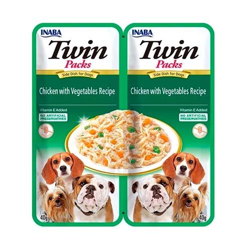 Churu Dog Twin Kip & Groenten in Kippenbouillon - 12 x 80 gr (Levertijd 3 - 5 dagen)