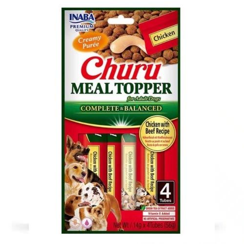 Churu Hondenvoer Topper Kip & Rund - 12 x 56 gr (Levertijd 3 - 5 dagen)