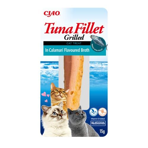 Churu Cat Tonijnfilet in Inktvisbouillon - 12 x 15 gr (Levertijd: 3 - 5 dagen)