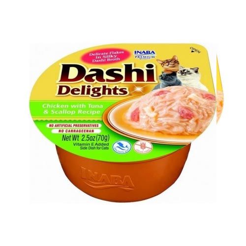 Churu Cat Dashi Delight Kip met Tonijn & Sint Jakobsschelp - 6 x 70 gram