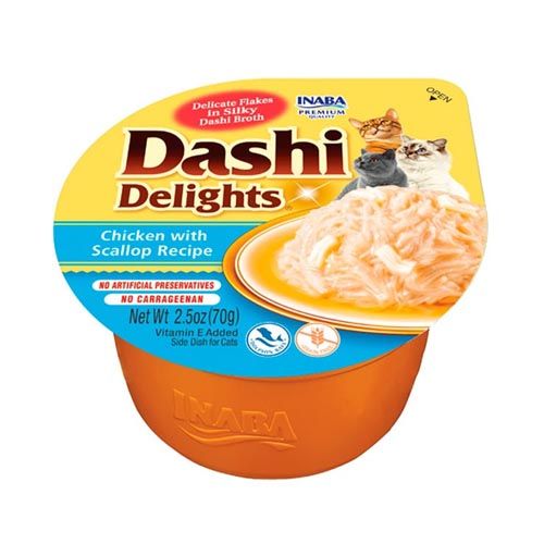 Churu Cat Dashi Delight Kip met Sint-Jacobsschelp - 6 x 70 gram