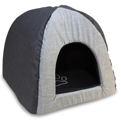 Zwart met grijze iglo met voetafdruk (45x45x40 cm) Arquivet