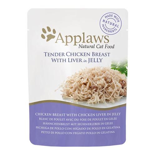 Applaws Kat op Kip en Lever in Gelei (70 g x 16)