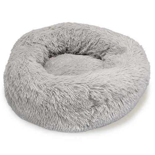 Lichtgrijs zacht rond bed