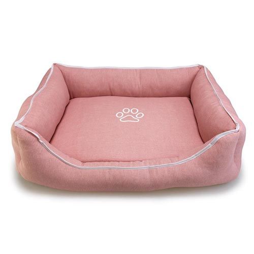 Arquivet Roze bed met print en rand