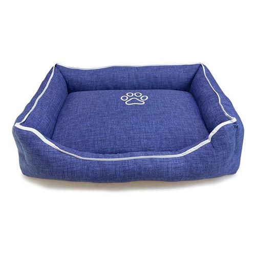 Arquivet Bed Blauw met print en rand