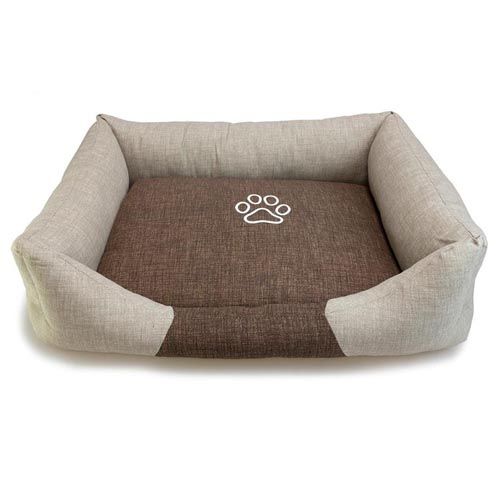 Arquivet Bruin/Beige Bed met voetafdruk