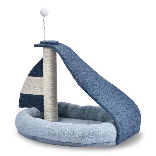 Boot krabpaal voor katten, rust en spelen