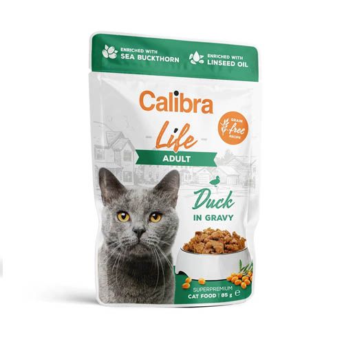 Calibra Cat Life Adult Eend in Saus (Zakjes)