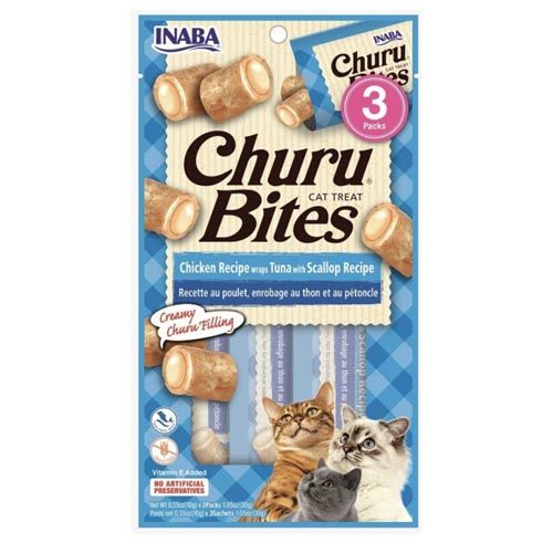 Churu Cat Bites Tonijn met Sint-Jakobsschelpen