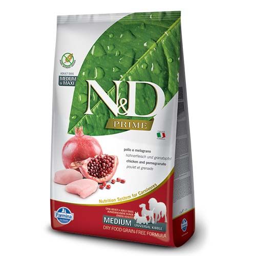 Farmina N&D Prime Grain Free Adult Medium - Maxi Kip & Granaatappel Hond