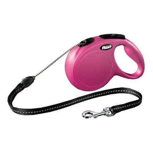 Flexi Classic verlengbare lijn koord roze.