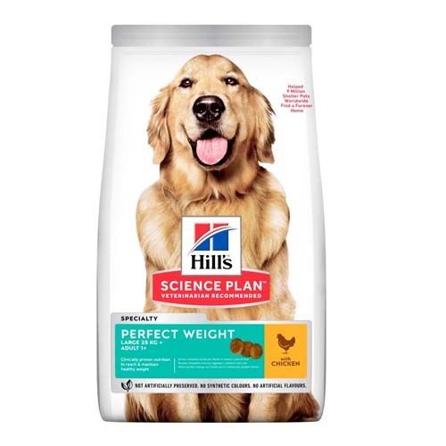 Hill´s Canine Adult Perfect Weight Grote Huisdieren Kip
