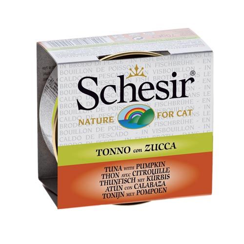 Schesir Kat Tonijn & Pompoen - Gekookt in Bouillon (Blik)