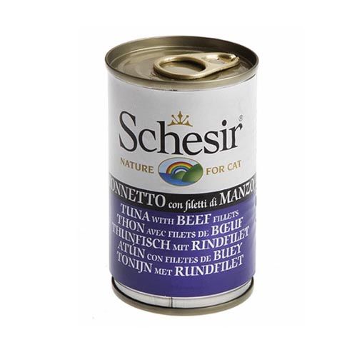 Schesir Kat Tonijn en Rundvlees Filets (blik)
