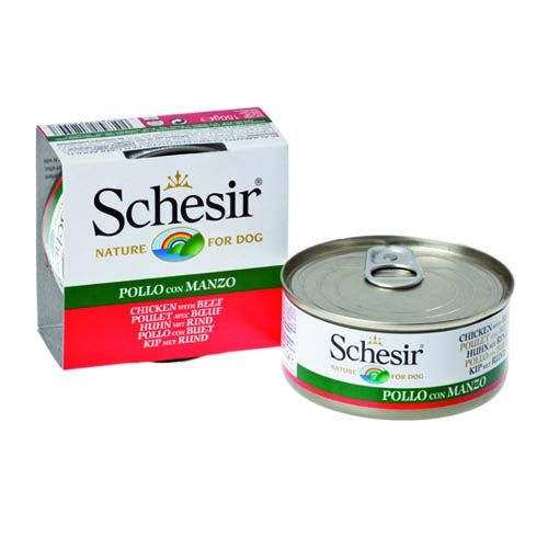 Schesir Hond Kip & Rund in Gelei (Blik)
