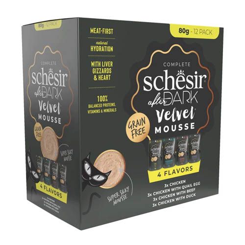 Schesir Kat After Dark Assorti Fluwelen Mousse (Zakjes)