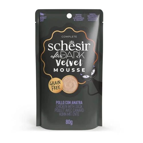 Schesir Kat After Dark Fluwelen Mousse Kip met Eend (Zakjes)
