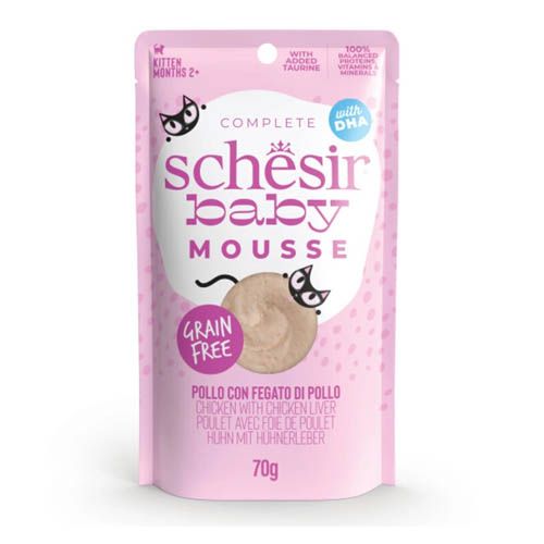 Schesir Baby Kat Kippenmousse met Lever (Zakjes)