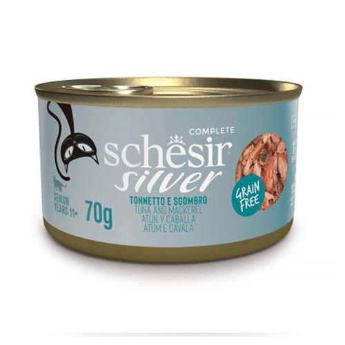 Schesir Kat Zilver Tonijn met Makreel (blik)