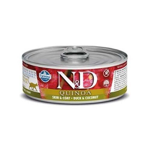 Farmina N&D Kat Quinoa Huidvacht Eend (blik) 24 x 80 g