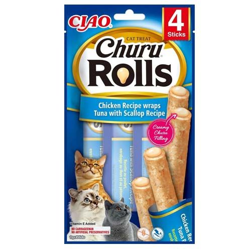 Churu Kattenrolletjes Tonijn & Sint Jakobsschelp Recept