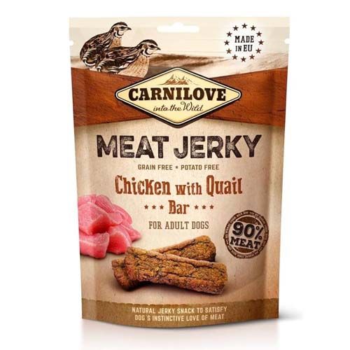 Carnilove Jerky Snacks Kwartel & Kip repen - 12 x 100 gram