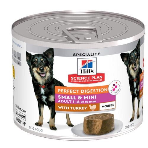 Hill´s Science Plan Adult Small & Mini Perfect Digestion Kalkoen Mousse (Blik)