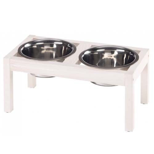 Houten steun voor voerbakken