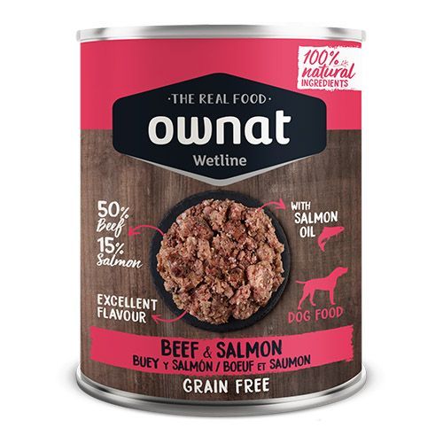 Ownat Wetline Dog Rund & Zalm (blik) 12 x 395 g